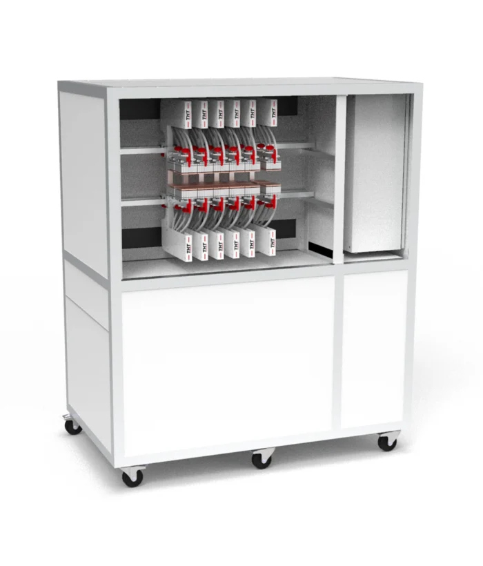 Isothermal Battery Testing Calorimeter housed in cabinet