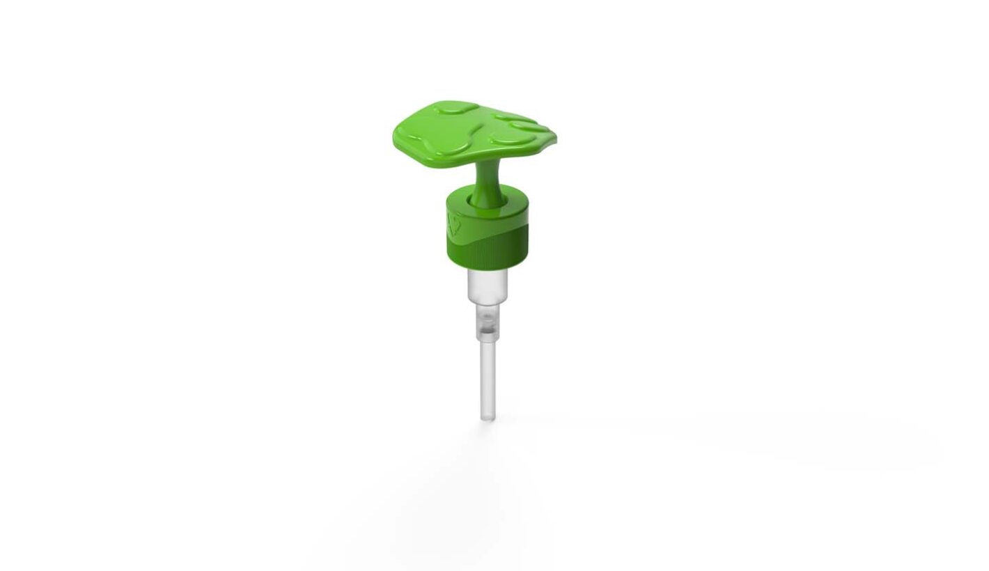 Green leaf shape lotion pump design