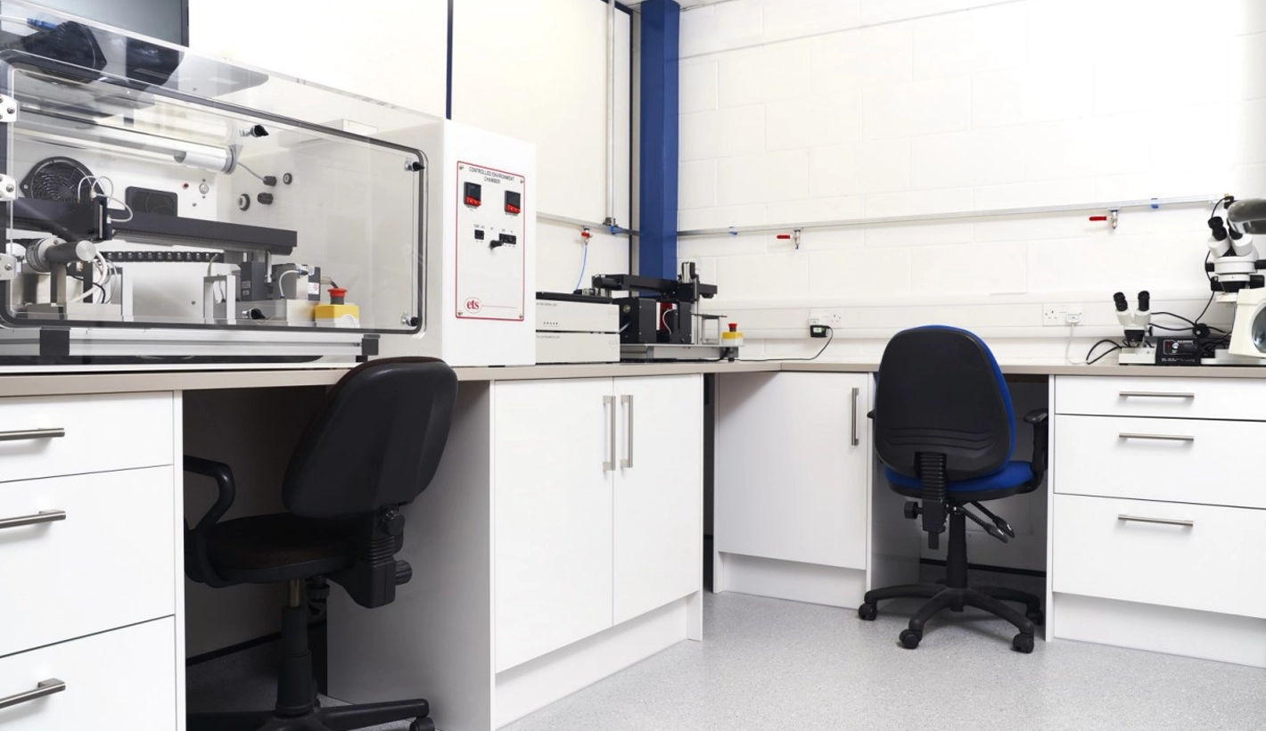 Laboratory with hair testing equipment in